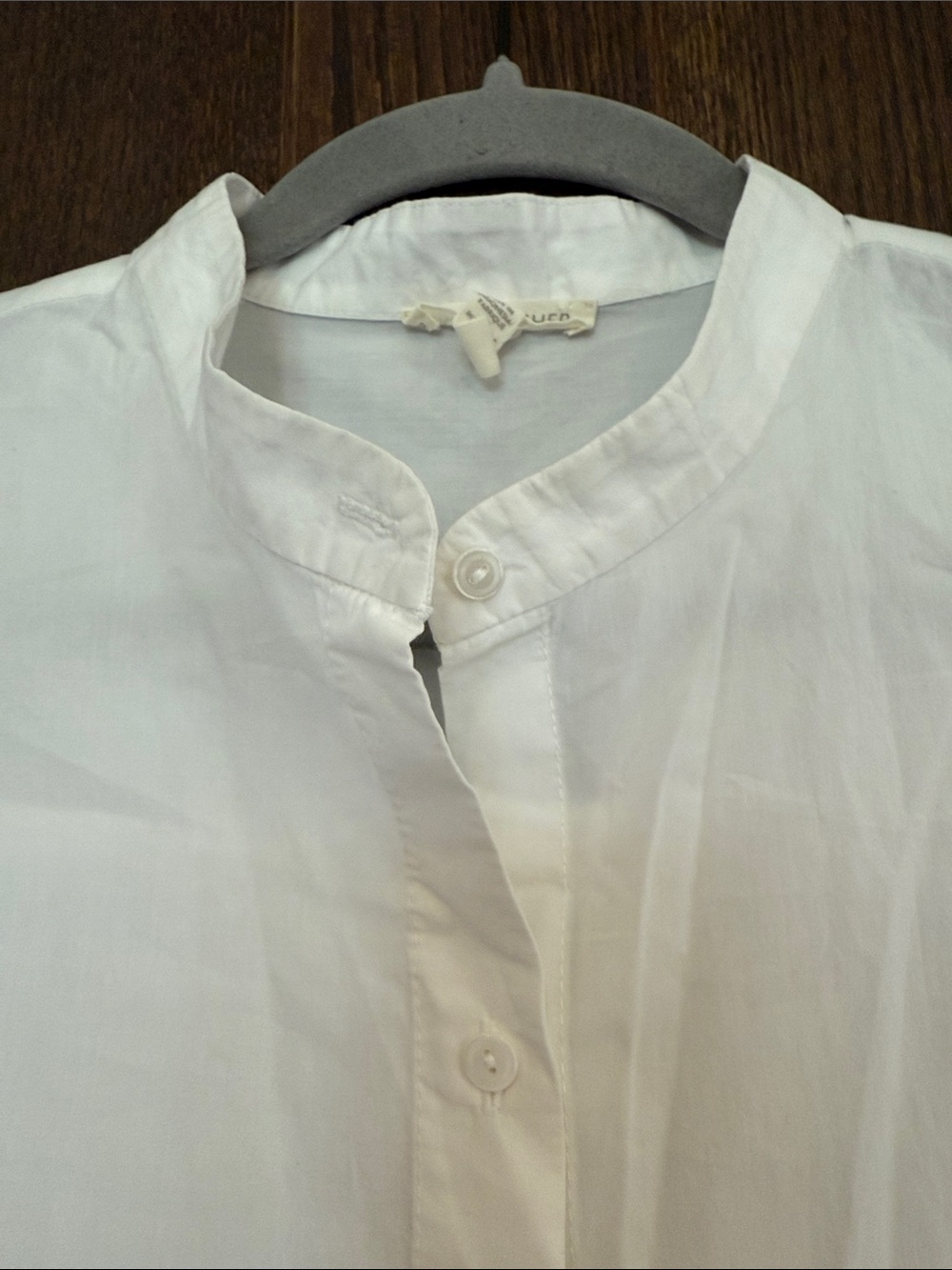 Eileen Fisher White Collared Sleeveless Cotton Button Down Top Large - Picture 4 of 10